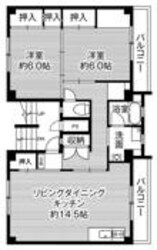 ビレッジハウス美園Ⅱ4号棟 (401号室)の物件間取画像